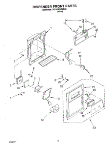 08 - Dispenser Front Parts parts for Whirlpool Refrigerator 7ED5GHGXMQ00 from AppliancePartsPros.com