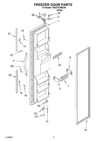 07 - Freezer Door Parts parts for Whirlpool Refrigerator 7ED0GTQXMQ00 from AppliancePartsPros.com