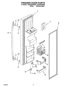 07 - Freezer Door Parts parts for Whirlpool Refrigerator 7GS2SHEXMS00 from AppliancePartsPros.com
