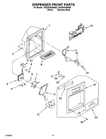 08 - Dispenser Front Parts parts for Whirlpool Refrigerator 7GS2SHEXMS00 from AppliancePartsPros.com