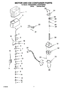 05 - Motor And Ice Container Parts parts for Whirlpool Refrigerator 7GS2SHEXMQ00 from AppliancePartsPros.com