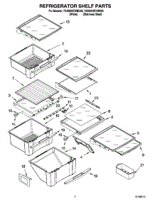 03 - Refrigerator Shelf Parts parts for Whirlpool Refrigerator 7GS6SHEXMQ00 from AppliancePartsPros.com