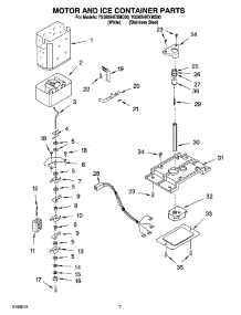 05 - Motor And Ice Container Parts parts for Whirlpool Refrigerator 7GS6SHEXMQ00 from AppliancePartsPros.com