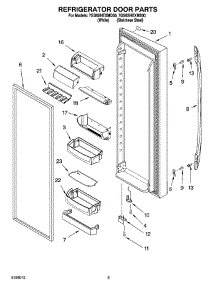 06 - Refrigerator Door Parts parts for Whirlpool Refrigerator 7GS6SHEXMQ00 from AppliancePartsPros.com