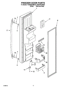 07 - Freezer Door Parts parts for Whirlpool Refrigerator 7GS6SHEXMQ00 from AppliancePartsPros.com