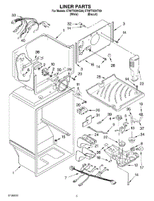 03 - Liner Parts parts for Whirlpool Refrigerator ET8FTKXKQ03 from AppliancePartsPros.com