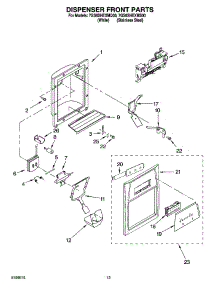 08 - Dispenser Front Parts parts for Whirlpool Refrigerator 7GS6SHEXMS00 from AppliancePartsPros.com