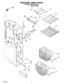 04 - Freezer Liner Parts parts for Whirlpool Refrigerator ED5JHAXML00 from AppliancePartsPros.com