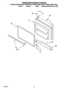 07 - Freezer Door Parts parts for Whirlpool Refrigerator GR2SHTXKQ03 from AppliancePartsPros.com