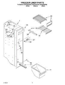 04 - Freezer Liner Parts parts for Whirlpool Refrigerator ED5FHGXKT04 from AppliancePartsPros.com