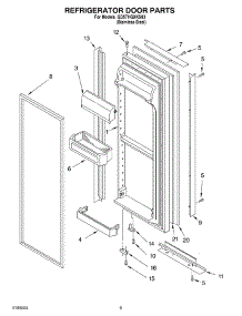 06 - Refrigerator Door Parts parts for Whirlpool Refrigerator GD5THGXKS03 from AppliancePartsPros.com
