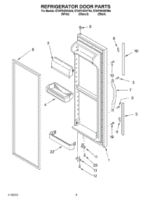 06 - Refrigerator Door Parts parts for Whirlpool Refrigerator ED5FHGXKB04 from AppliancePartsPros.com