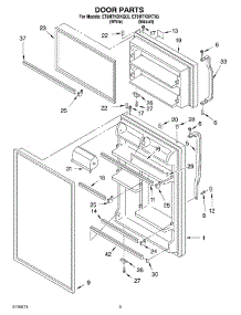 02 - Door Parts parts for Whirlpool Refrigerator ET8MTKXKT03 from AppliancePartsPros.com