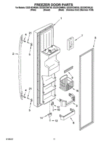 07 - Freezer Door Parts parts for Whirlpool Refrigerator GS2SHEXML00 from AppliancePartsPros.com