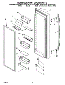 06 - Refrigerator Door Parts parts for Whirlpool Refrigerator GS2SHEXMB00 from AppliancePartsPros.com