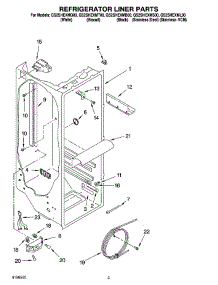 02 - Refrigerator Liner Parts parts for Whirlpool Refrigerator GS2SHEXMQ00 from AppliancePartsPros.com