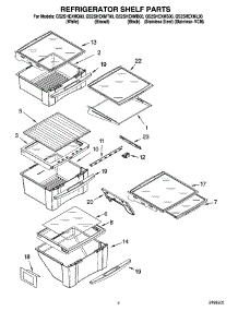 03 - Refrigerator Shelf Parts parts for Whirlpool Refrigerator GS2SHEXMQ00 from AppliancePartsPros.com