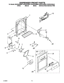 08 - Dispenser Front Parts parts for Whirlpool Refrigerator GS2SHAXMT00 from AppliancePartsPros.com