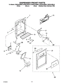 08 - Dispenser Front Parts parts for Whirlpool Refrigerator GS6SHAXMB00 from AppliancePartsPros.com