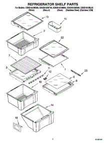 03 - Refrigerator Shelf Parts parts for Whirlpool Refrigerator GS6SHAXMS00 from AppliancePartsPros.com