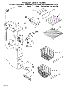 04 - Freezer Liner Parts parts for Whirlpool Refrigerator GS6SHAXML00 from AppliancePartsPros.com