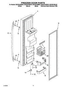 07 - Freezer Door Parts parts for Whirlpool Refrigerator GS2SHAXML00 from AppliancePartsPros.com