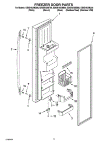 07 - Freezer Door Parts parts for Whirlpool Refrigerator GS6SHAXML00 from AppliancePartsPros.com