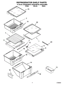03 - Refrigerator Shelf Parts parts for Whirlpool Refrigerator GD5SHAXMQ00 from AppliancePartsPros.com