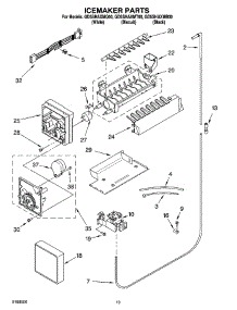 12 - Icemaker Parts parts for Whirlpool Refrigerator GD5SHAXMT00 from AppliancePartsPros.com