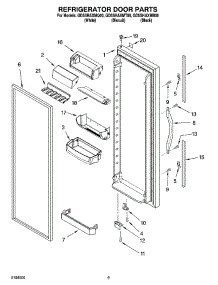 06 - Refrigerator Door Parts parts for Whirlpool Refrigerator GD5SHAXMQ00 from AppliancePartsPros.com