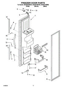 07 - Freezer Door Parts parts for Whirlpool Refrigerator GD5SHAXMQ00 from AppliancePartsPros.com