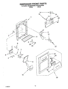 08 - Dispenser Front Parts parts for Whirlpool Refrigerator ED5PHAXMQ00 from AppliancePartsPros.com