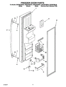 07 - Freezer Door Parts parts for Whirlpool Refrigerator GS6SHEXMT00 from AppliancePartsPros.com