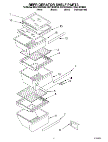 03 - Refrigerator Shelf Parts parts for Whirlpool Refrigerator ED5YHEXMB00 from AppliancePartsPros.com