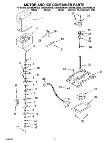 05 - Motor And Ice Container Parts parts for Whirlpool Refrigerator GS6SHEXMB00 from AppliancePartsPros.com