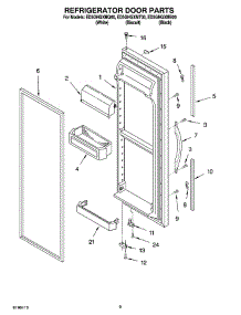 06 - Refrigerator Door Parts parts for Whirlpool Refrigerator ED5GHGXMB00 from AppliancePartsPros.com