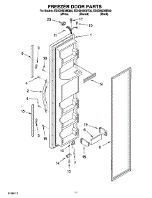 07 - Freezer Door Parts parts for Whirlpool Refrigerator ED5GHGXMB00 from AppliancePartsPros.com
