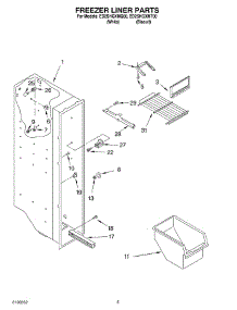 04 - Freezer Liner Parts parts for Whirlpool Refrigerator ED2SHGXMT00 from AppliancePartsPros.com