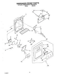 08 - Dispenser Front Parts parts for Whirlpool Refrigerator ED2SHGXMQ00 from AppliancePartsPros.com