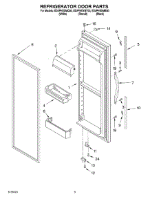 06 - Refrigerator Door Parts parts for Whirlpool Refrigerator ED2PHEXMQ00 from AppliancePartsPros.com