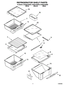 03 - Refrigerator Shelf Parts parts for Whirlpool Refrigerator GD2NHAXMB00 from AppliancePartsPros.com