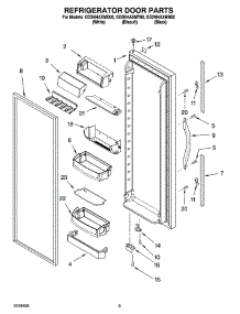 06 - Refrigerator Door Parts parts for Whirlpool Refrigerator GD2NHAXMQ00 from AppliancePartsPros.com