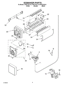 05 - Icemaker Parts parts for Whirlpool Refrigerator ET9FTTXLB12 from AppliancePartsPros.com