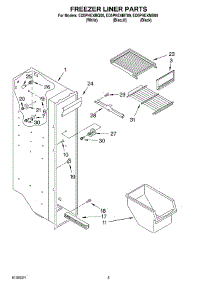 04 - Freezer Liner Parts parts for Whirlpool Refrigerator ED5PHEXMB00 from AppliancePartsPros.com