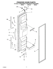 07 - Freezer Door Parts parts for Whirlpool Refrigerator ED5PHEXMB00 from AppliancePartsPros.com