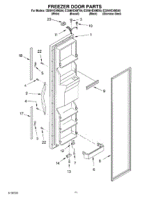 07 - Freezer Door Parts parts for Whirlpool Refrigerator ED5NHEXMB00 from AppliancePartsPros.com