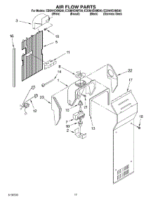 10 - Air Flow Parts parts for Whirlpool Refrigerator ED5NHEXMB00 from AppliancePartsPros.com