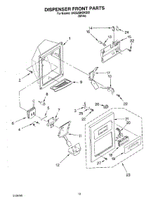 08 - Dispenser Front Parts parts for Whirlpool Refrigerator 3XES2SHGKQ02 from AppliancePartsPros.com