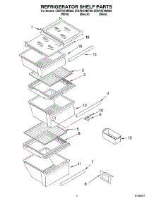 03 - Refrigerator Shelf Parts parts for Whirlpool Refrigerator ED5PHEXMQ00 from AppliancePartsPros.com