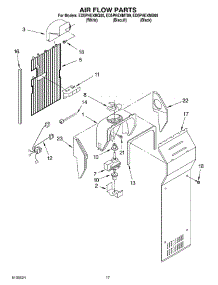 10 - Air Flow Parts parts for Whirlpool Refrigerator ED5PHEXMQ00 from AppliancePartsPros.com